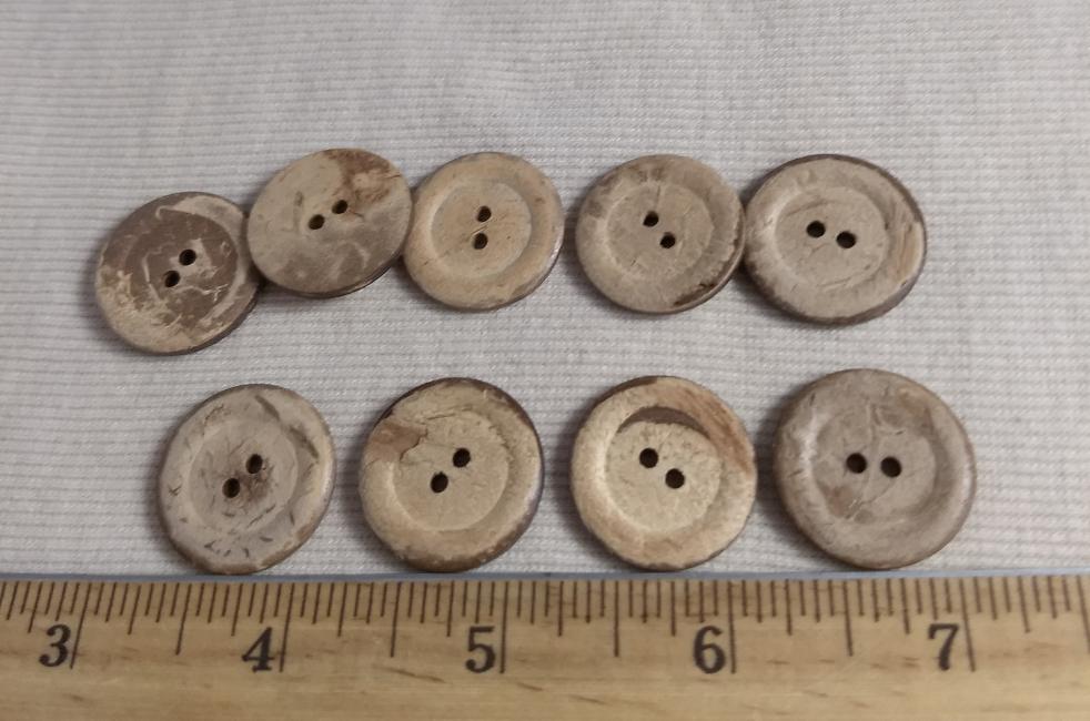 Button #PPC002 #2 Hole #Brown #Rim #Coconut #wood #10pc