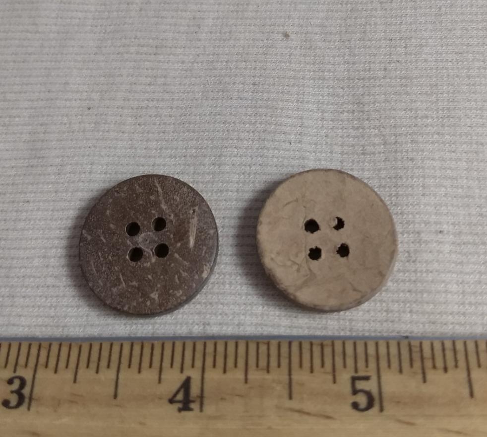 Button #PPC003 #4 Hole #Brown #Coconut #Wood #10pc