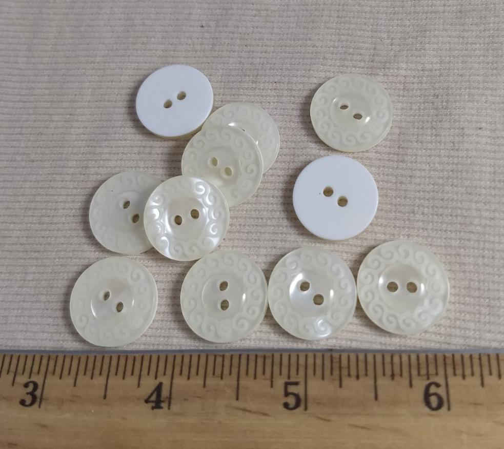 Button #23615 #2 Hole #Pearl #Laser #Polyester #Fashion #10pc