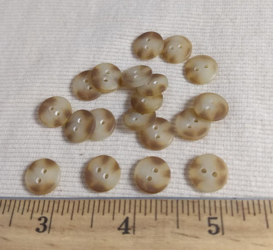 Button #1507 #2 Hole #Brown #Imitation #Horn #Polyester  #10pc