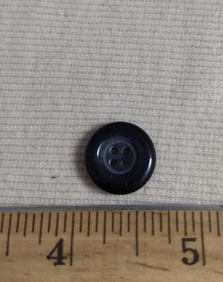 Button #P9013 #4 Hole #Black #Rim #Polyester #10pc