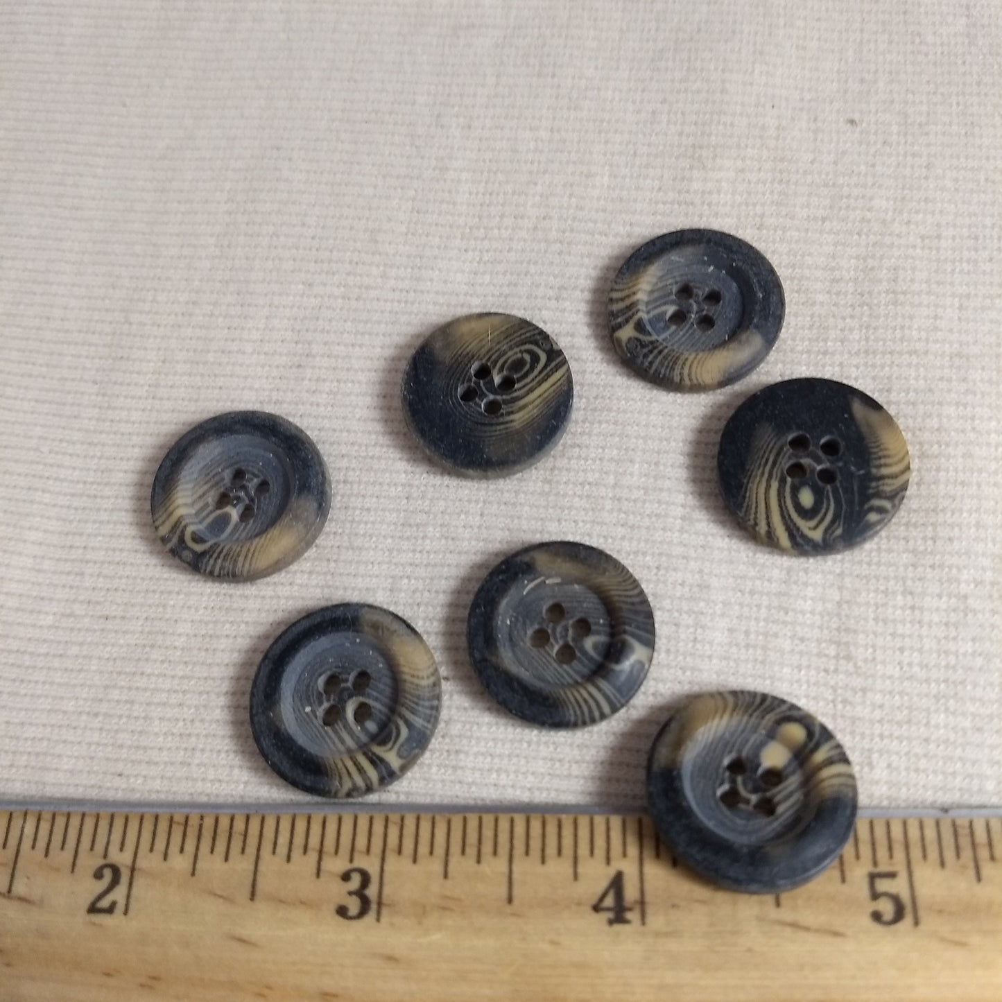 Button #Flander #BR115 #4 Hole #Black #Imitation #Horn #Polyester #10pc