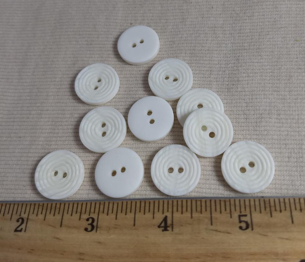 Button #C3037 #2 Hole #White #Polyester #10pc