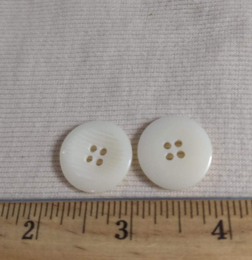 Button #98177 #4 Hole #White #Polyester #10pc