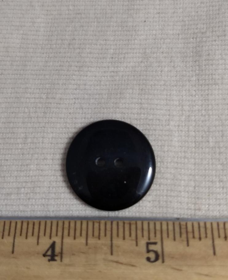 Button #P-Dome #2 Hole #Black #Basic #Polyester #10pc