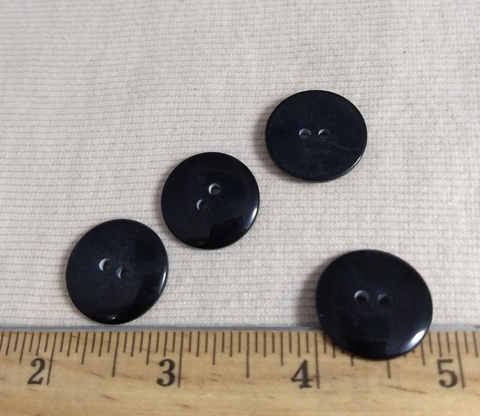 Button #P-Dome #2 Hole #Black #Basic #Polyester #10pc