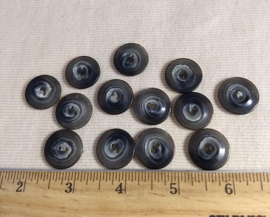 Button #1516 #2 Hole #Grey #Polyester #10pc