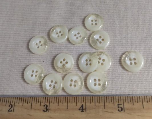 Button #4190 #2 Hole #White #Rim #Polyester #10pc