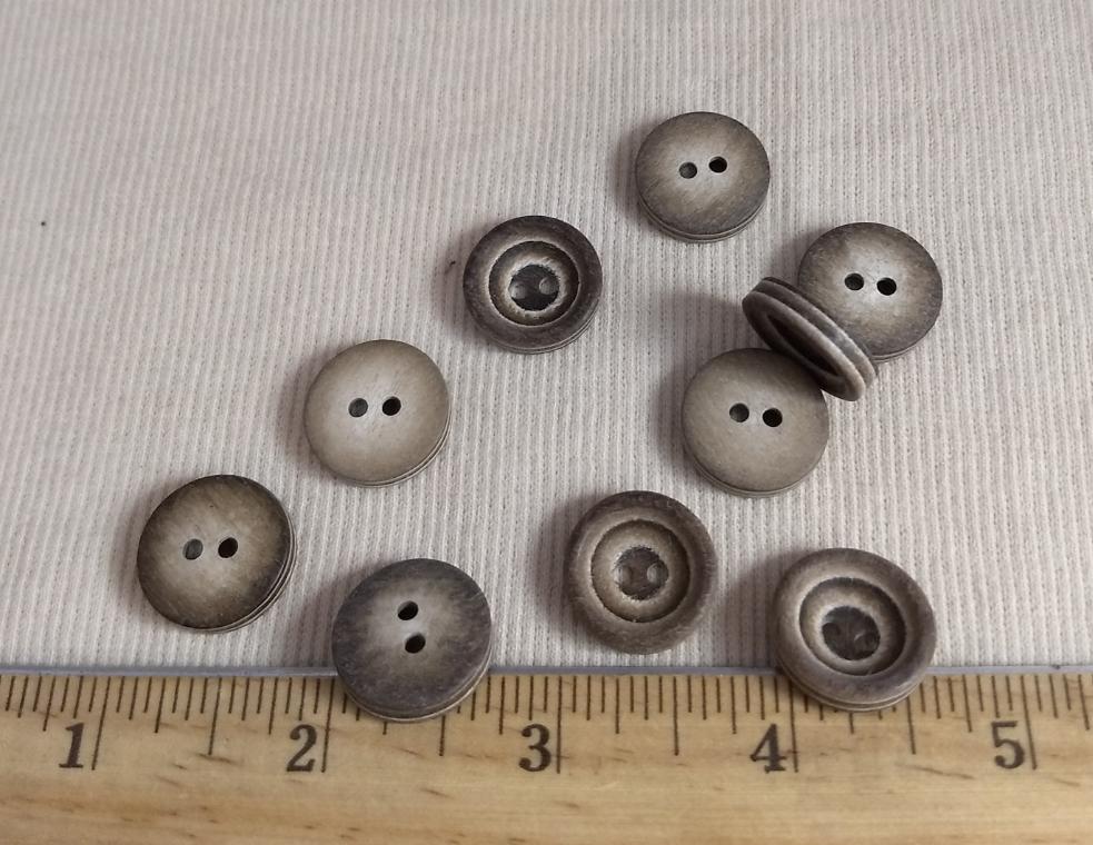 Button #98005 #2 Hole #Brown #Rim #Polyester #10pc