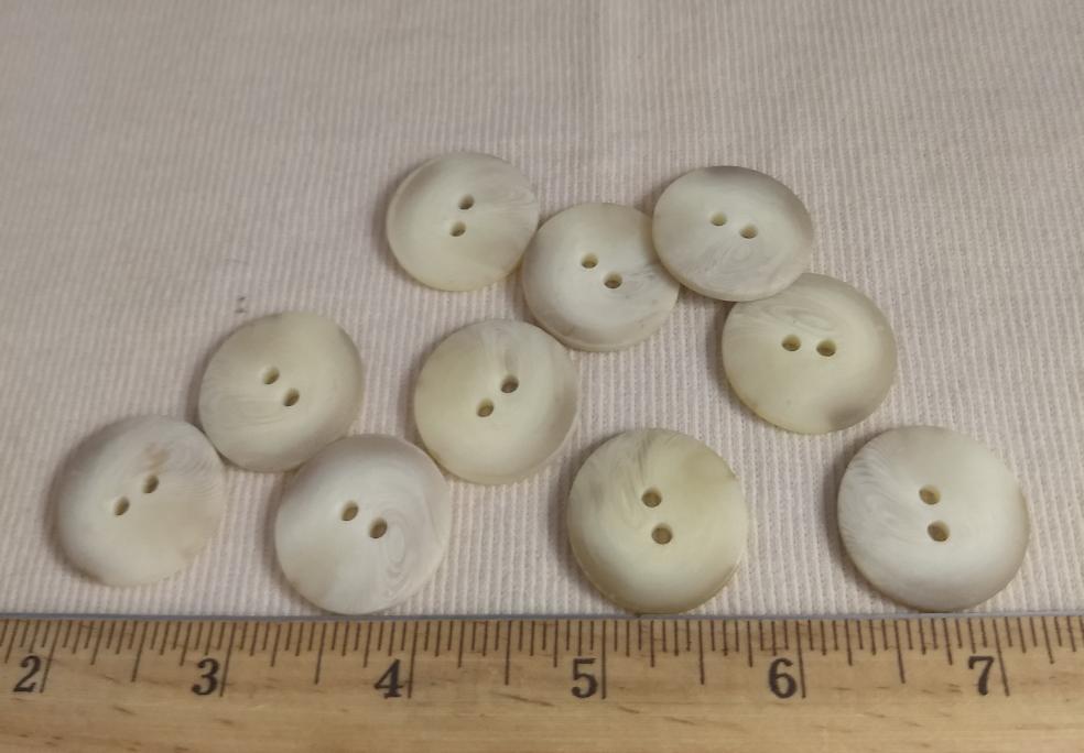 Button #21160-PB1160 #2 Hole #Cream #Imitation #Horn #Polyester #10pc