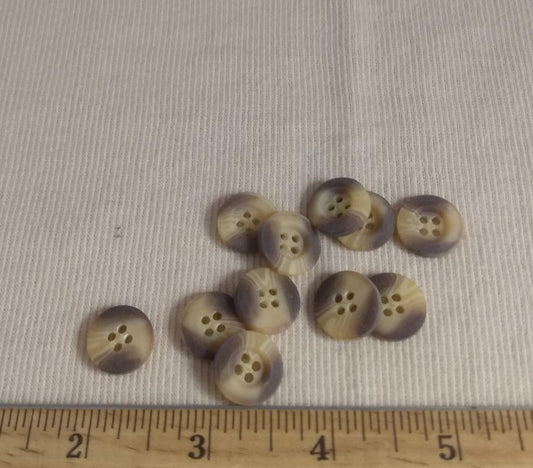 Button #1324 #4 Hole #Brown #Imitation #Horn #Rim #Polyester #10pc