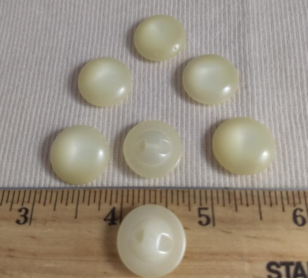 Button #1306 #2 Hole #Pearl #Dome #Cream #Polyester #10pc