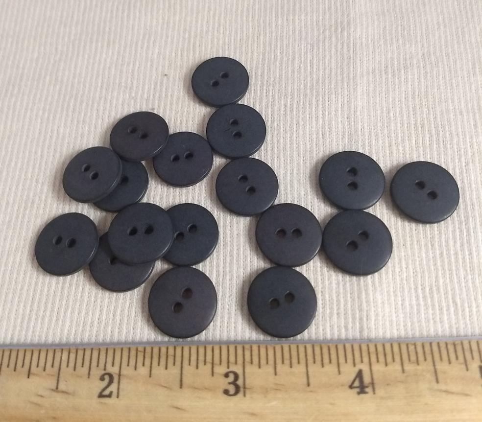 Button #Double-Dome #2 Hole #Black #Basic #Polyester #10pc