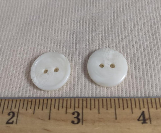 Button #1525 #2 Hole #White #Rim #Polyester #10pc