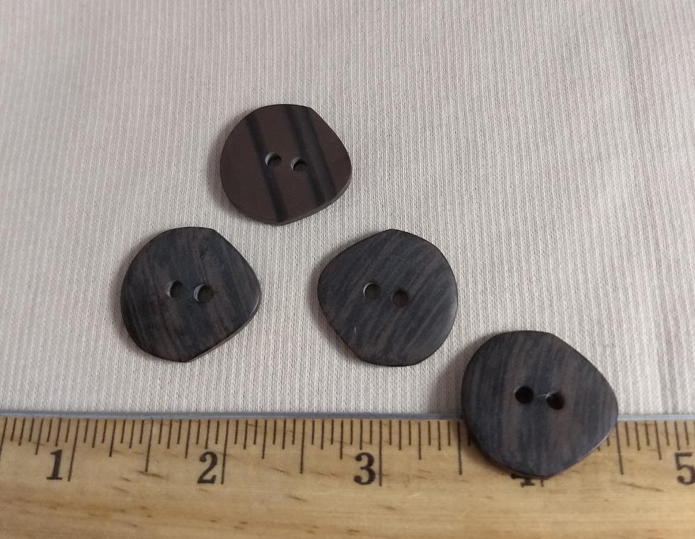 Button #1526 #2 Hole #Chocolate #Abs #10pc