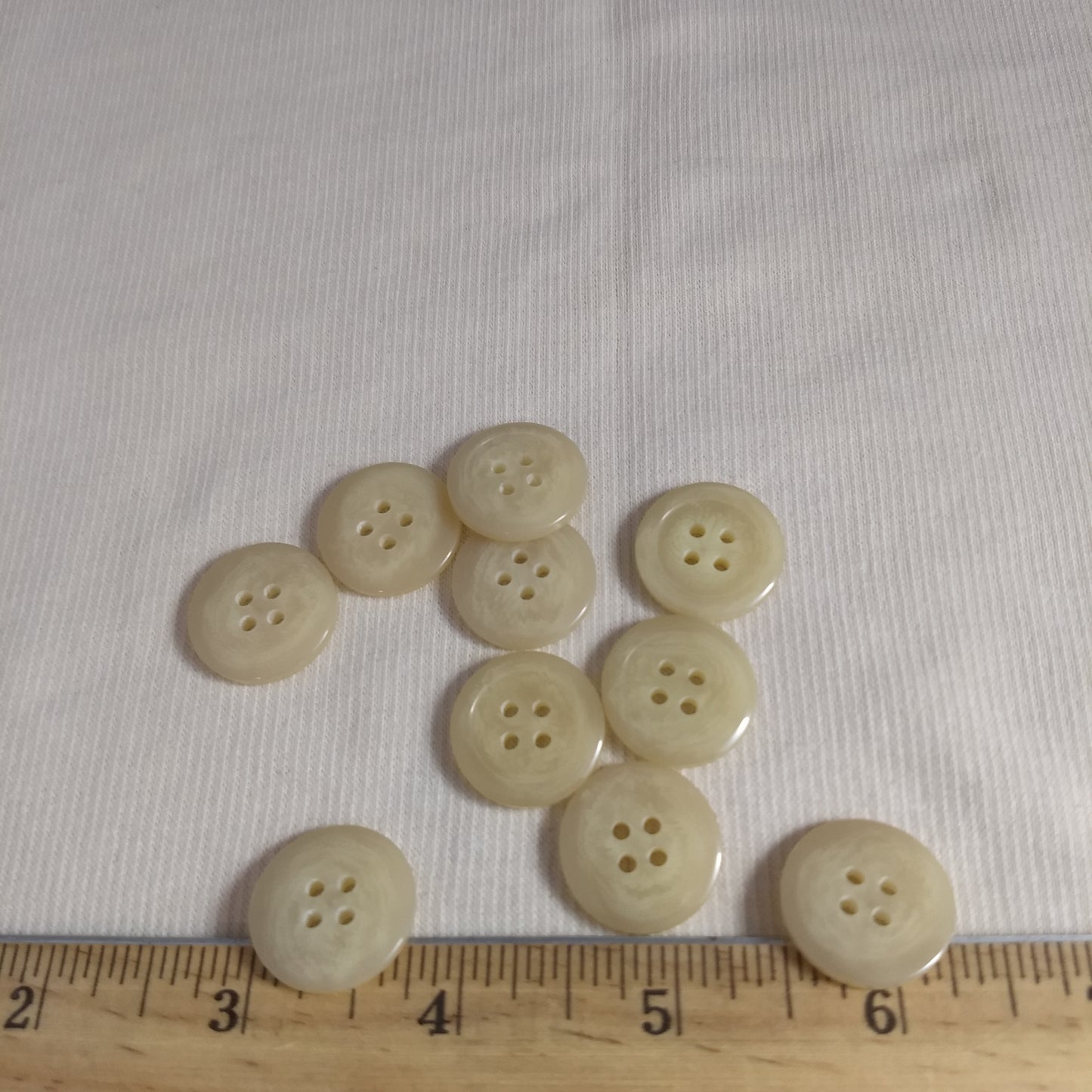 Button #9235  #4 Hole #Cream #Rim Imitation #Horn #Polyester #10pc