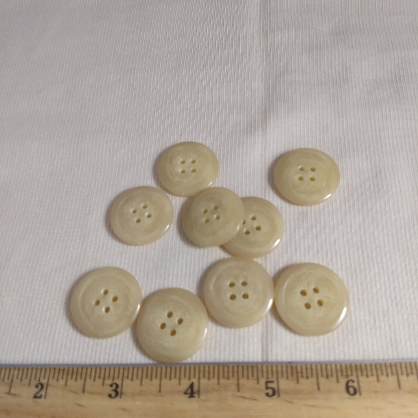 Button #9235  #4 Hole #Cream #Rim Imitation #Horn #Polyester #10pc