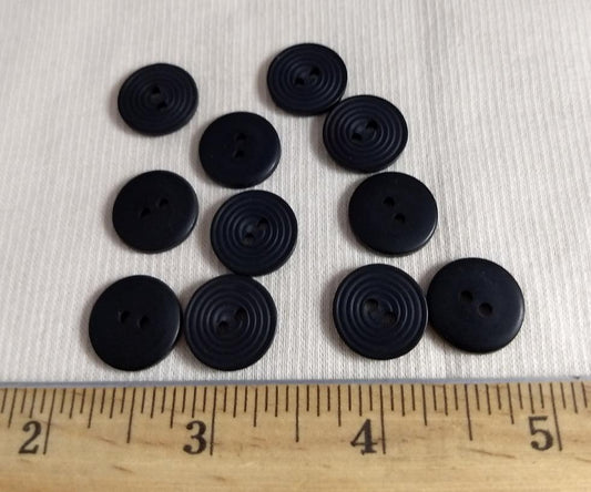 Button #C3037 #2 Hole #Black #Swirl #Polyester #10pc