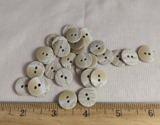 Button #23035 #2 Hole #Cream #Stone #Polyester #10pc