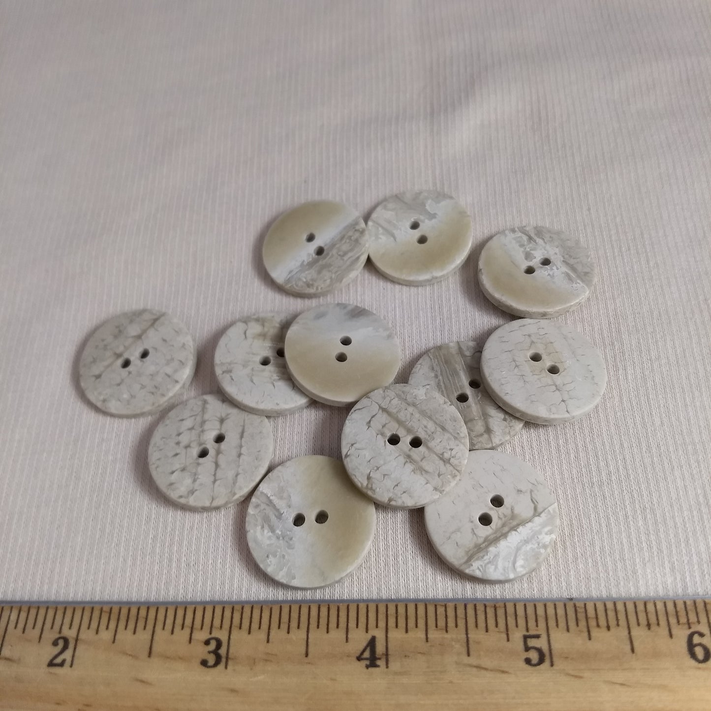 Button #23035 #2 Hole #Cream #Stone #Polyester #10pc