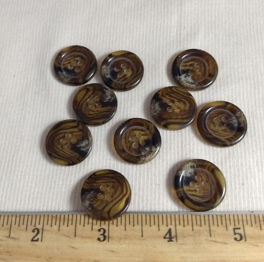 Button #9250 #4Hole #Brown #Polyester #10pc