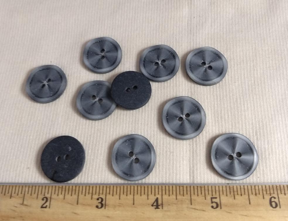 Button #Twist #2 Hole #Grey #Nylon #10pc