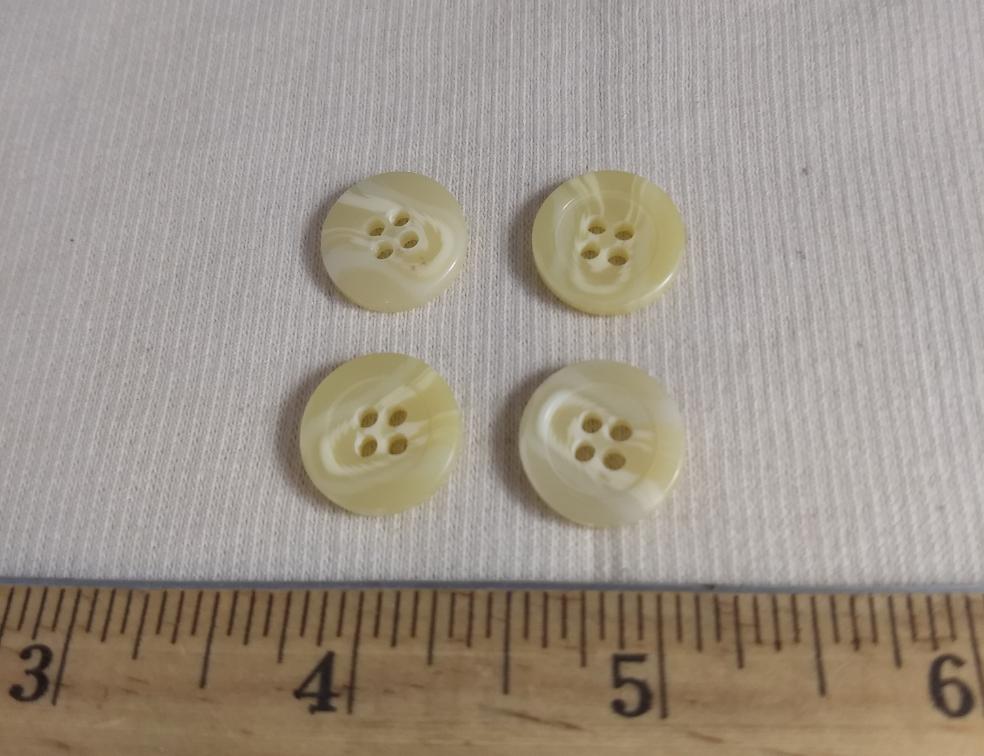 Button #2721 #4 Hole #Cream #Rim #Imitation #Horn #Polyester #10pc