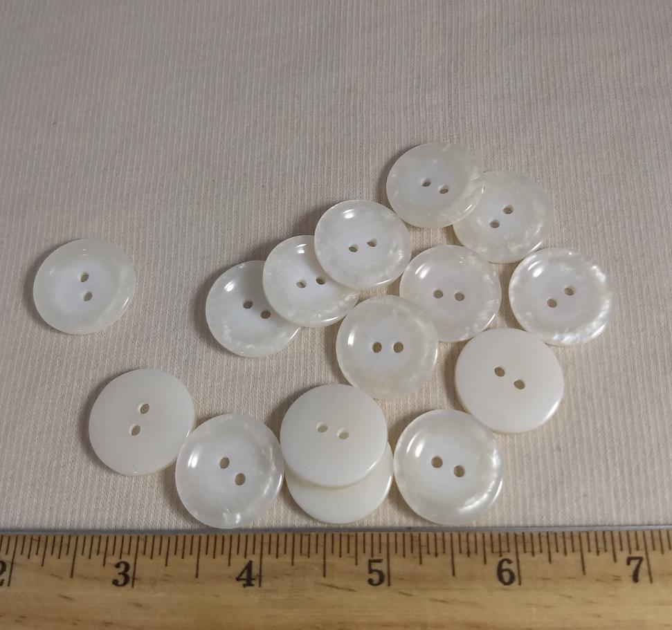 Button #1529 #2 Hole #Pearl #Polyester  #10pc