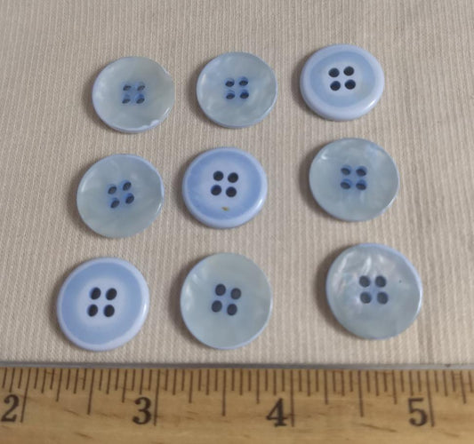 Button #29020 #4 Hole #Blue #Polyester #10pc