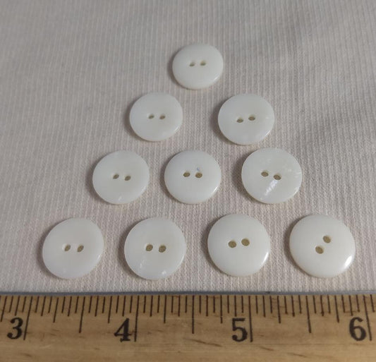 Button #1532 #2 Hole #White #Polyester #10pc