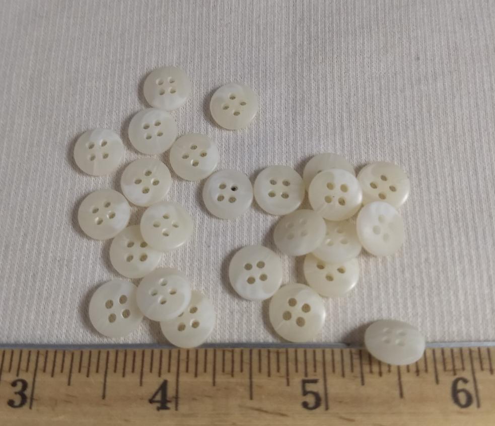 Button #20550 #4 Hole #White #Polyester #10pc