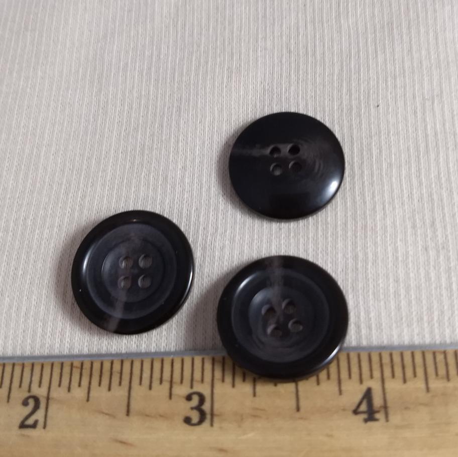 Button  #T-90 #4 Hole #Brown #Horn #Rim  #Polyester #10pc