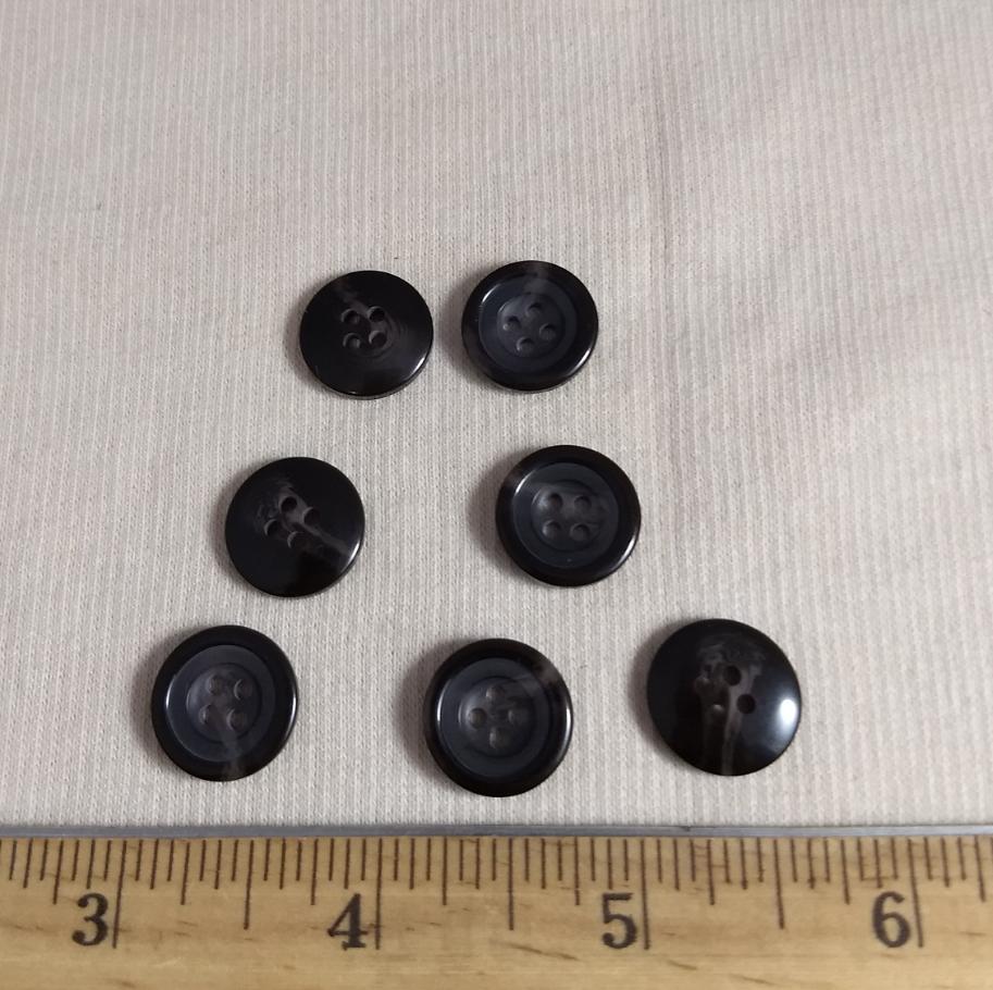 Button  #T-90 #4 Hole #Brown #Horn #Rim  #Polyester #10pc