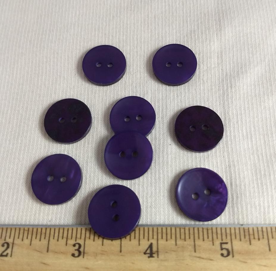 Button #9528  #2 Hole #Purple #Polyester #10pc