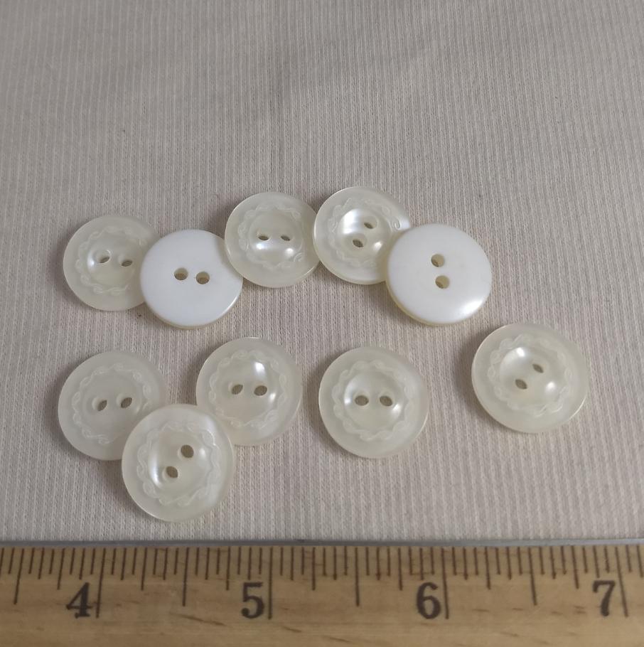 Button #1533 #2 Hole #Pearl #Polyester #10pc