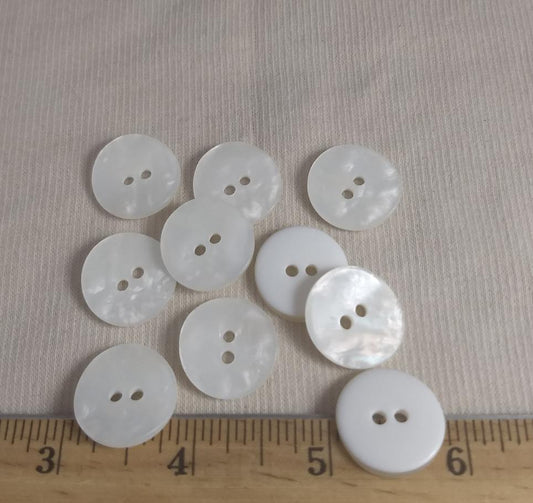 Button #J5378 #2 Hole #Pearl #Polyester #10pc