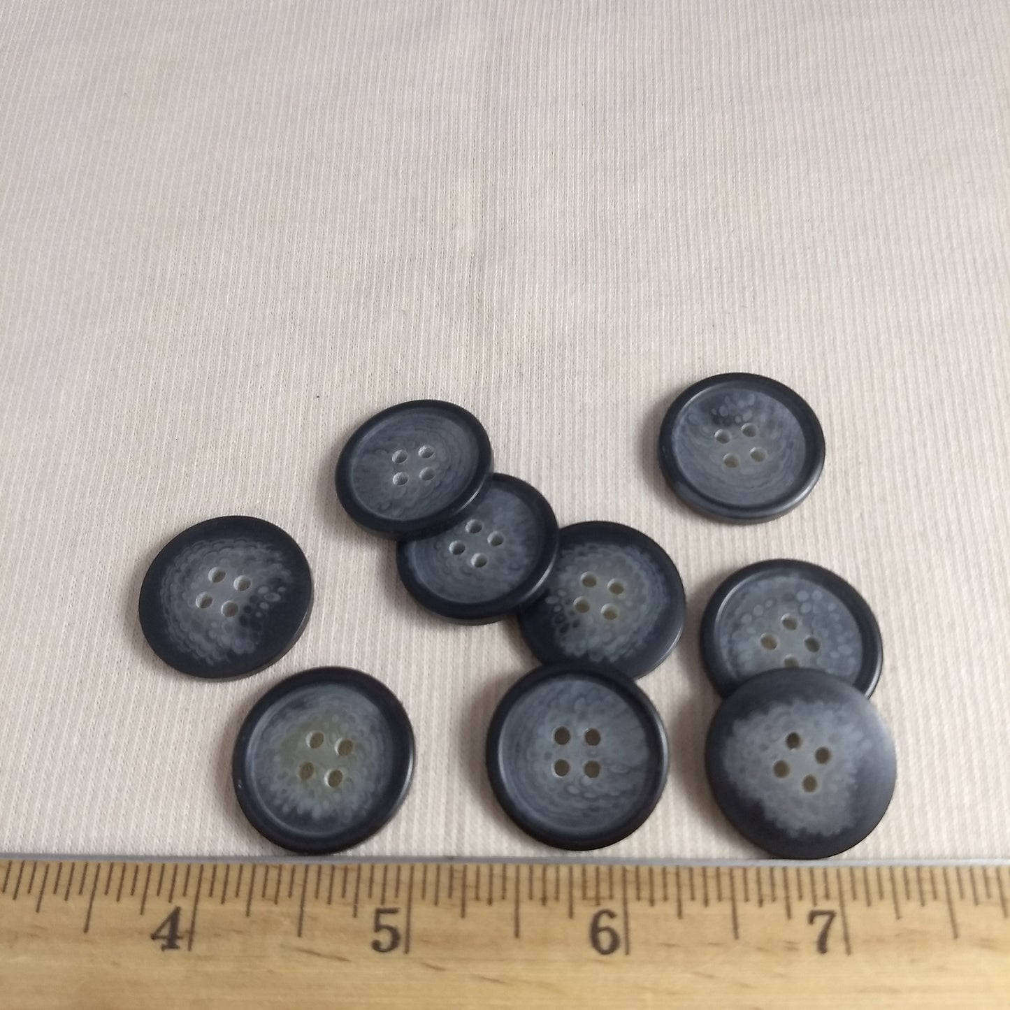 Button #PB1158 #4 Hole #Grey #Rim #Imitation #Horn #Polyester #10pc