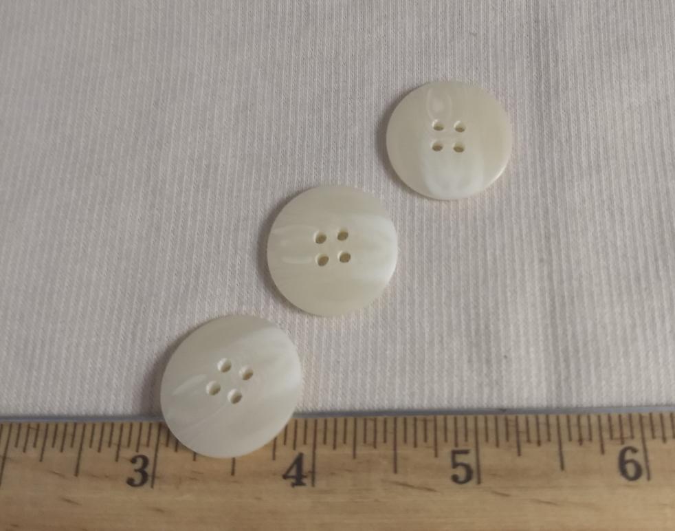 Button #20550 #4 Hole #White #Polyester #10pc