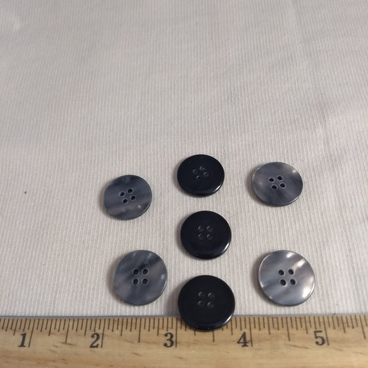 Button #4370 #Grey #4 Hole #Polyester #10pc