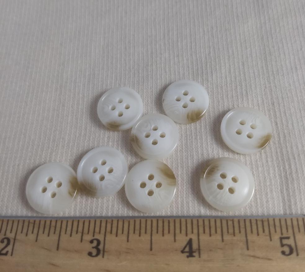 Button #1279 #4 Hole #Cream#Polyester #10pc