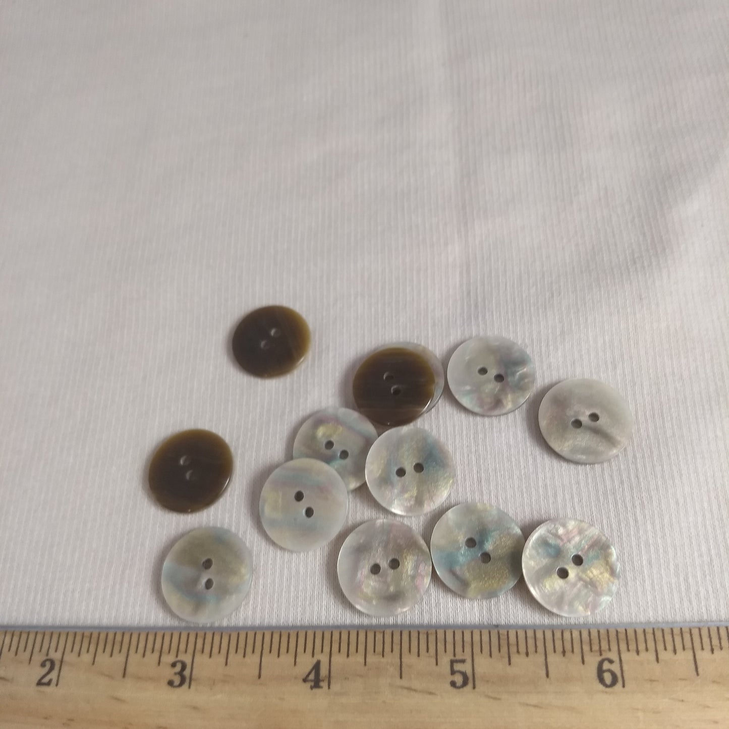 Button #Fake-Akoya #2 Hole #Pearl #Polyester #10pc