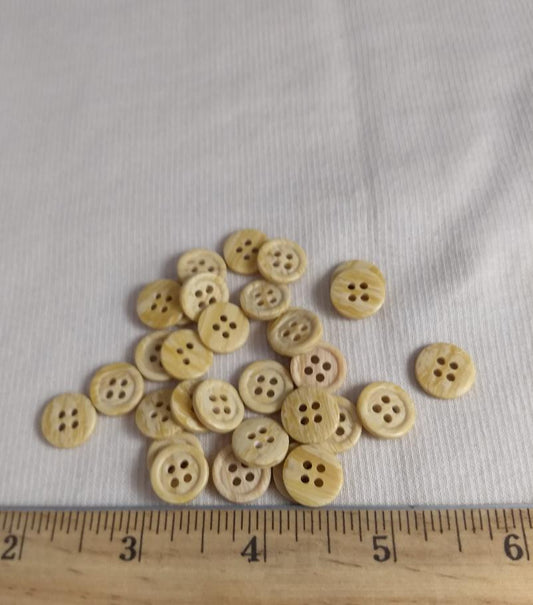 Button #4 Hole #Cream #Imitation #Wood #Rim #Polyester #10pc