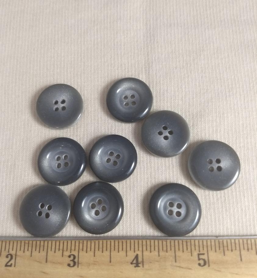 Button #P9013 #4 Hole #Grey #Rim #Polyester #10pc