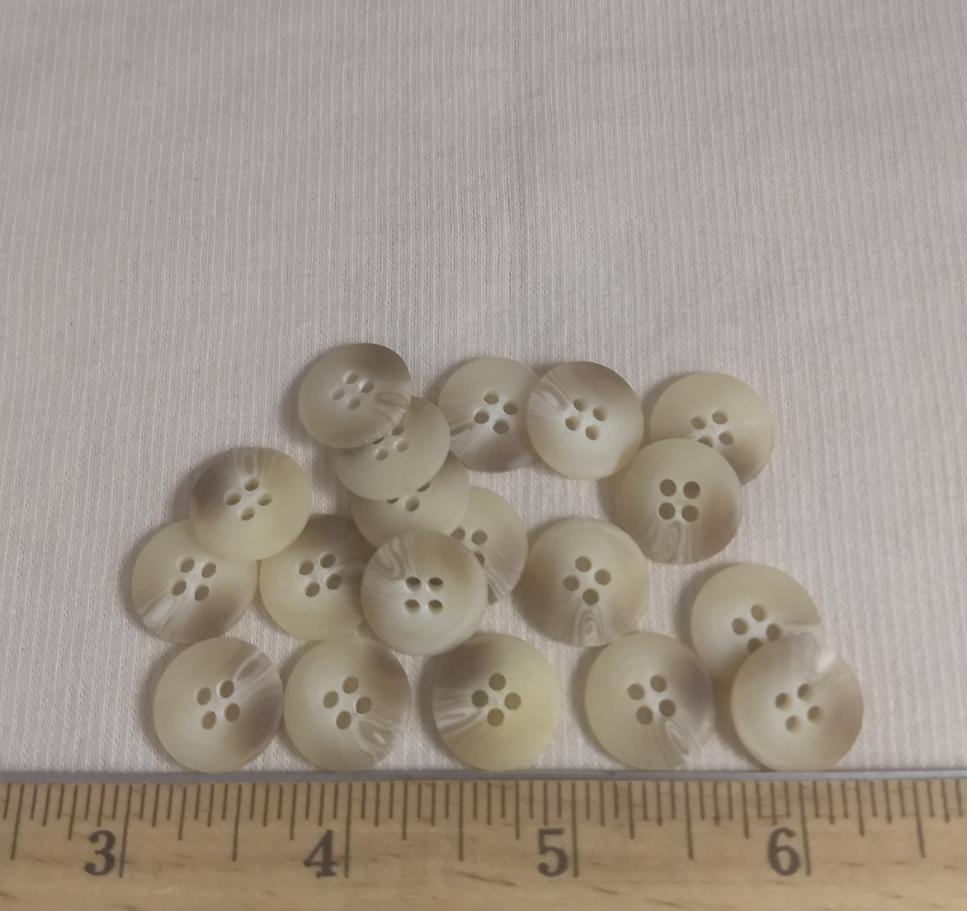 Button #2174 #4 Hole #Cream #Imitation #Horn #Polyester #10pc