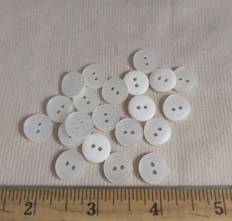 Button #23617 #2 Hole #White #Polyester #10pc