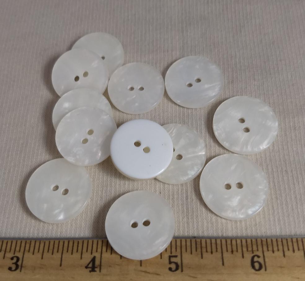 Button #23617 #2 Hole #White #Polyester #10pc