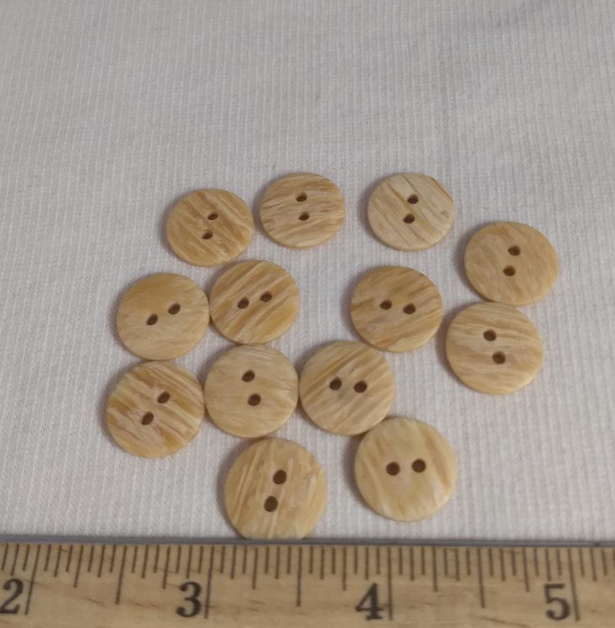 Button #1536 #2 Hole #Cream #Imitation #Wood #Polyester #10pc