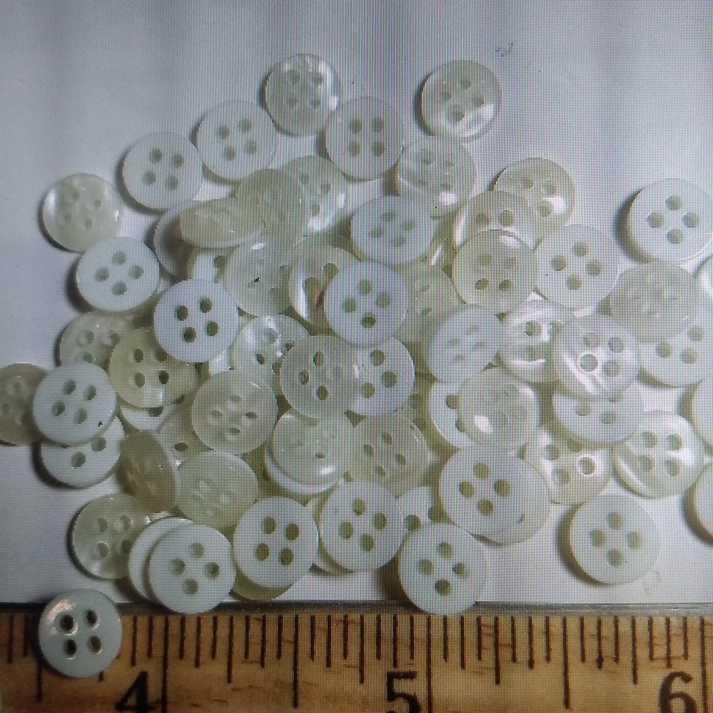 Button #58 #4 Hole #White #Basic #Polyester #10pc