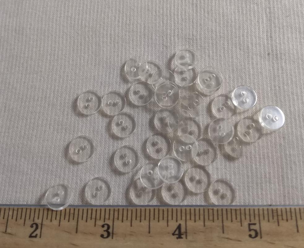 Button #Placket #2 Hole #Clear #Basic #Polyester #10pc