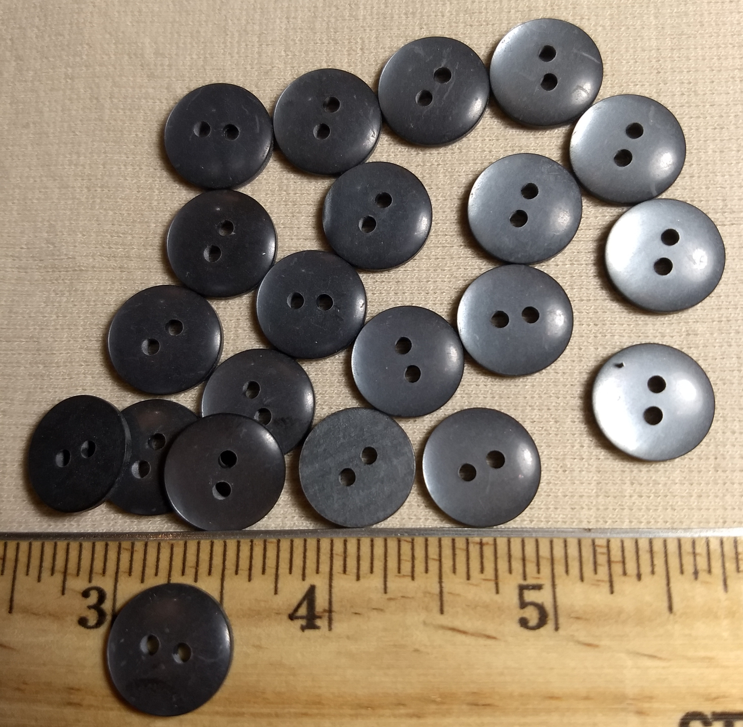 Button #Tahiti #2 Hole #Grey #Basic #Polyester #10pc